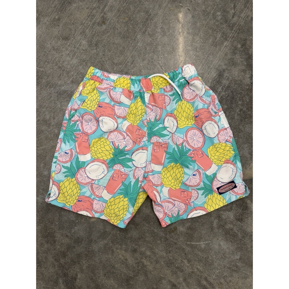Vineyard Vines Men's Size S Tropical Pineapple Swim Trunks Board Shorts Lined